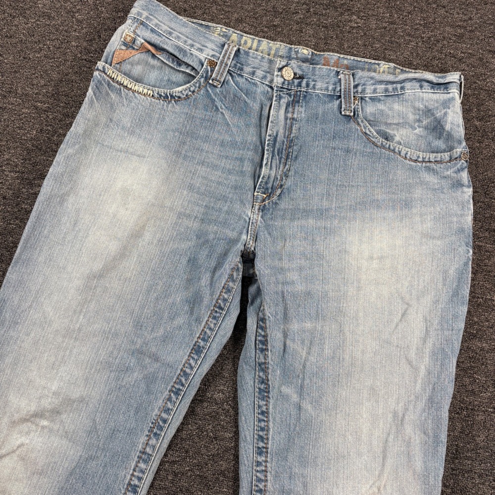 Ariat Jeans Men 38x36 Light Wash M3 Loose Fit Straight Leg Denim
